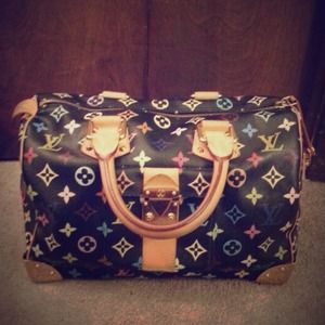 🎯REDUCED!!-auth- Multicolor Black Monogram Speedy