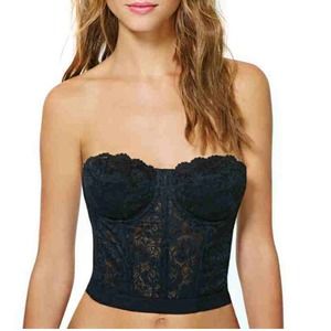 New Nasty Gal Black Fleur Lace Bustier