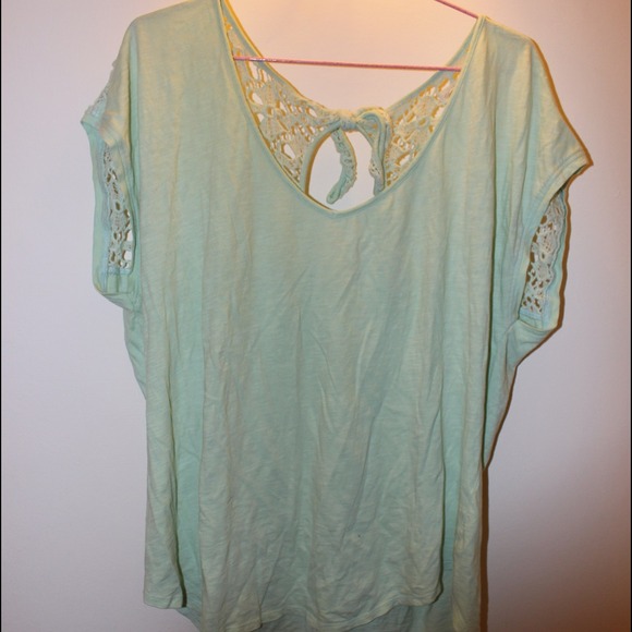 Mint Crochet Keyhole Top - Picture 1 of 3
