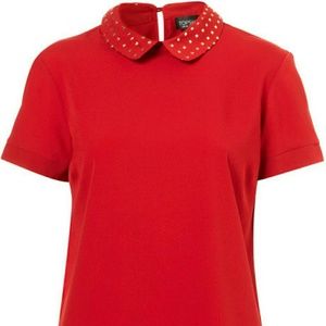 Topshop gold studded collar blouse