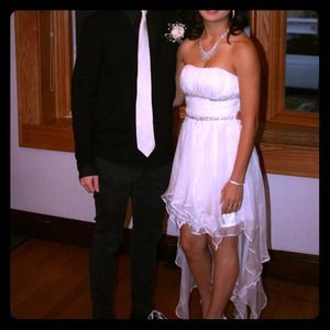 High-low Satin White Dress