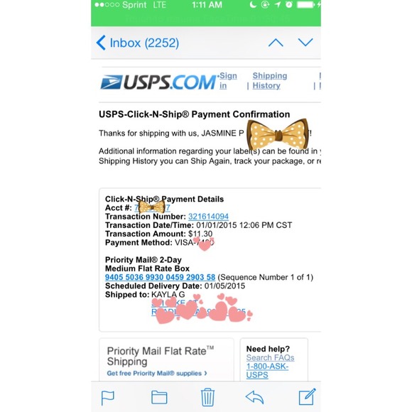 Proof of shipment 💕