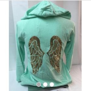 Victoria's Secret Supermodel Mint Green Gold Wings