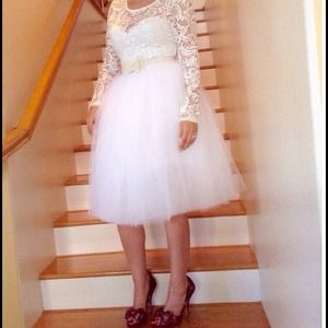 White tulle skirt