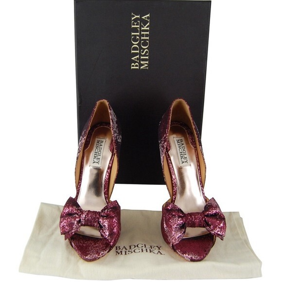 Badgley mishka wine bow pumps