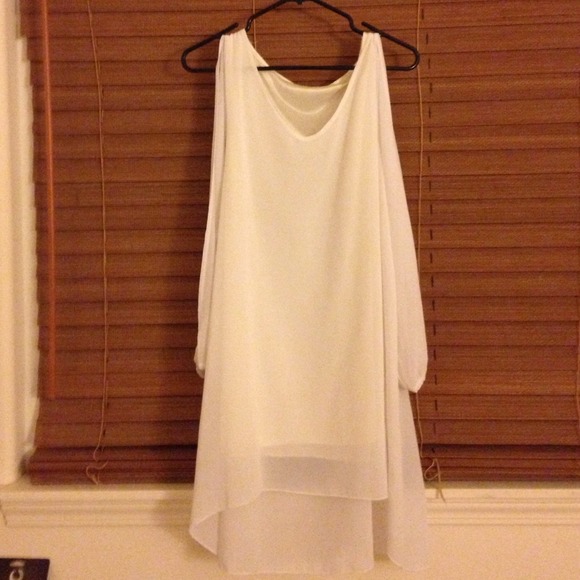 White chiffon mini dress