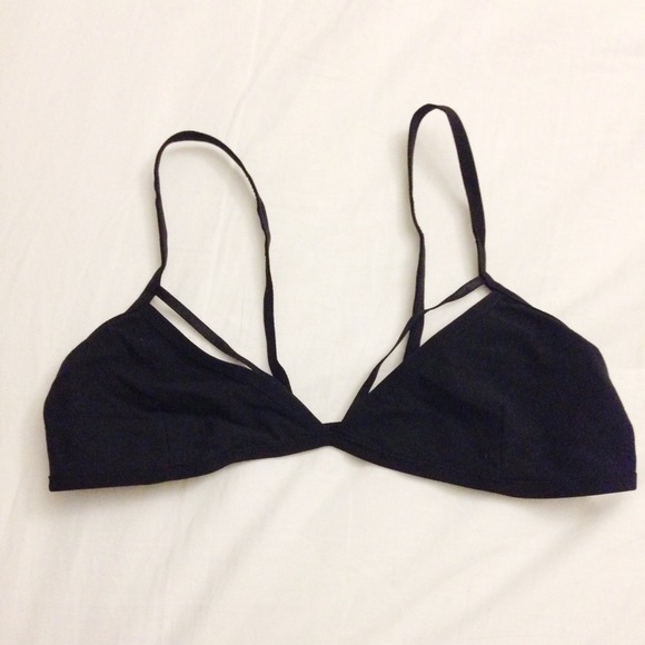 SOLD Black strappy Bralette size small