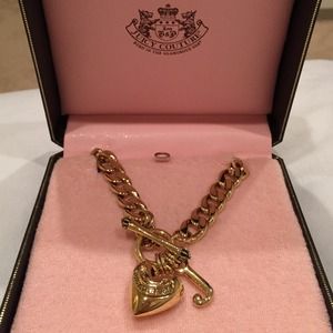 Juicy Couture Gold "Banner Heart Starter Necklace"