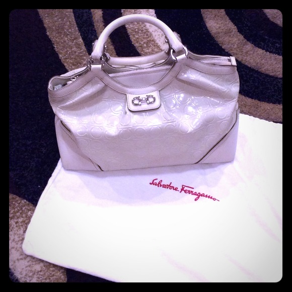 Salvatore ferragamo white satchel