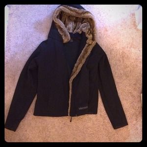Black Marmot Fur Lined Jacket