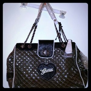 Guess quilted purse and matching wallet set