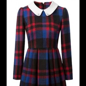 BNWT! Classic Plaid Long Sleeve A-Line Dress