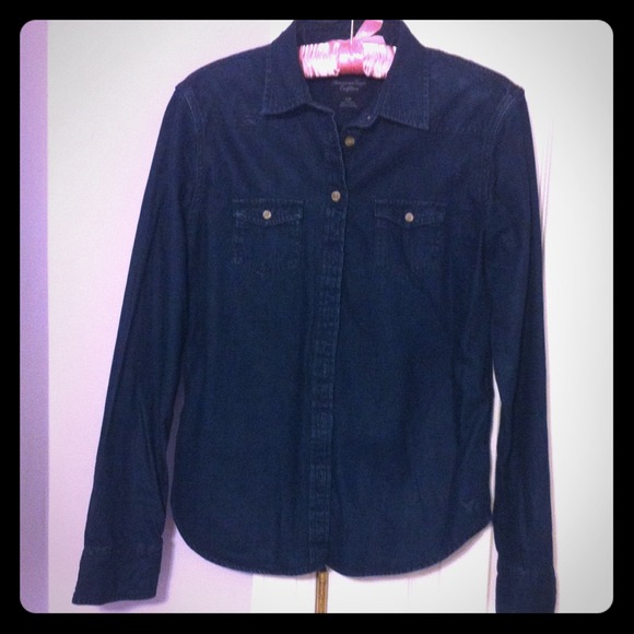 American Eagle denim blouse
