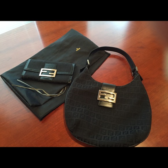 Authentic Fendi Hobo handbag with matching wallet