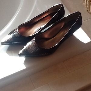 Nine West Alligator Kitten Heels, NWOT