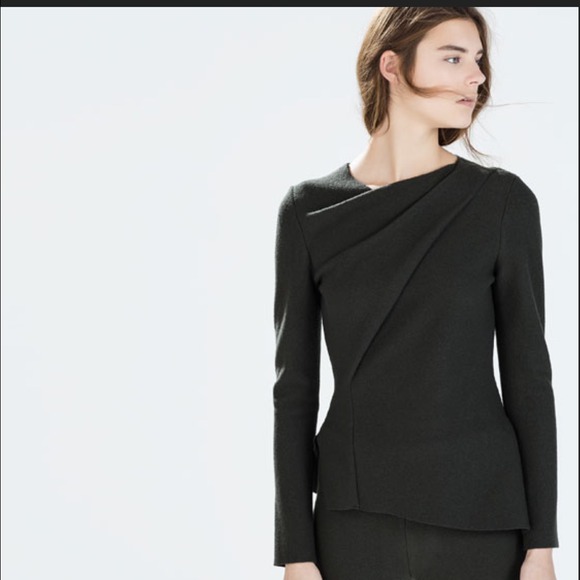 Zara Studio Draped Knit Top