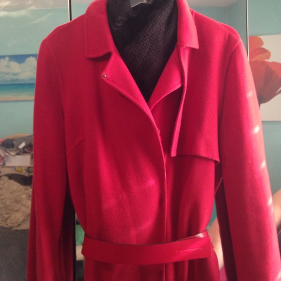 Tahari red wool and cashmere coat size 12 - Picture 3 of 4