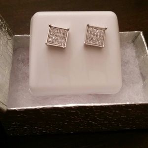 Authentic Sterling silver square studs