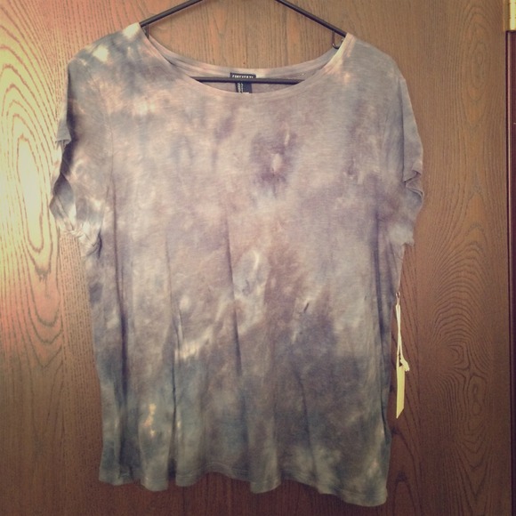 Forever 21 Blue Tie-Dye Tee With Open Back