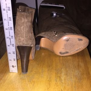 Brown Suede Coach Ankle Boots