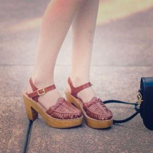 Ecote Woven Leather Platform Sandal