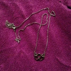 Sterling silver connected hearts necklace