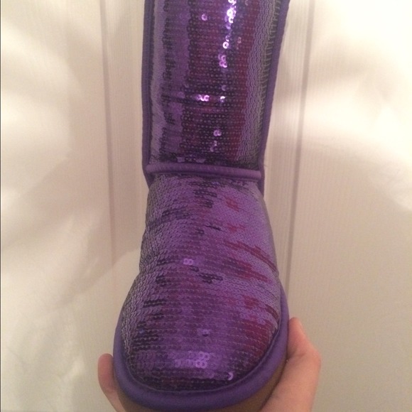 UGG Boots - Purple sparkly UGGs short classic