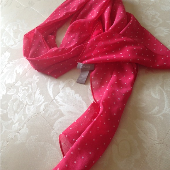 Pink and white scarf