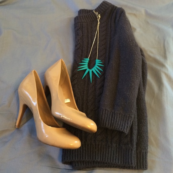 Dark Gray Cotton Knit Sweater - Picture 1 of 2