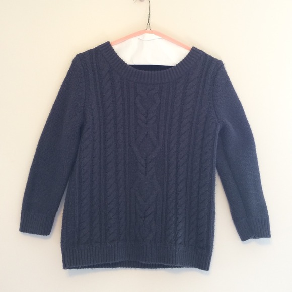 Dark Gray Cotton Knit Sweater - Picture 2 of 2