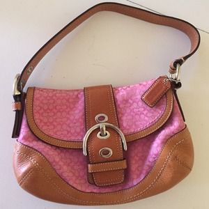 Pink and Brown Coach Purse