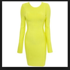 Neon green/yellow Bandage dress