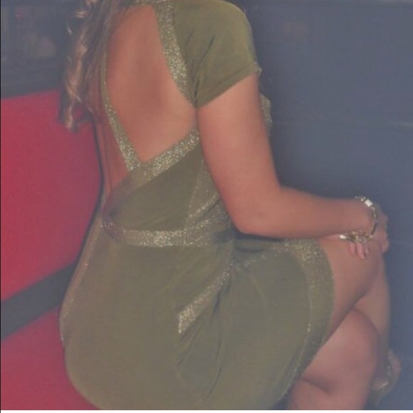 Bebe green bodycon dress