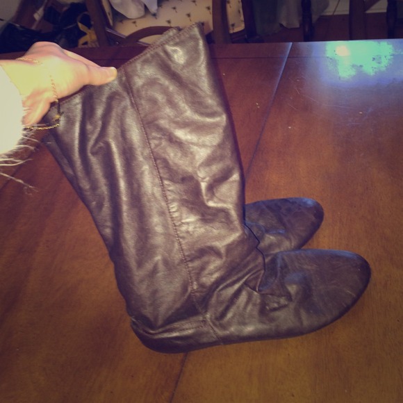 Brown mid-calf boots