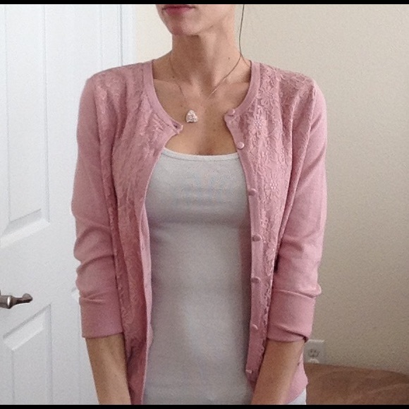 Lovely pink lace feminine cardigan