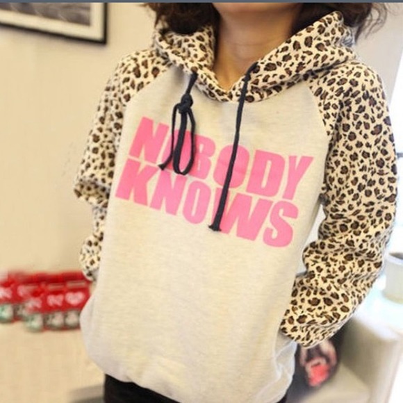 Leopard hooded sweatshirt