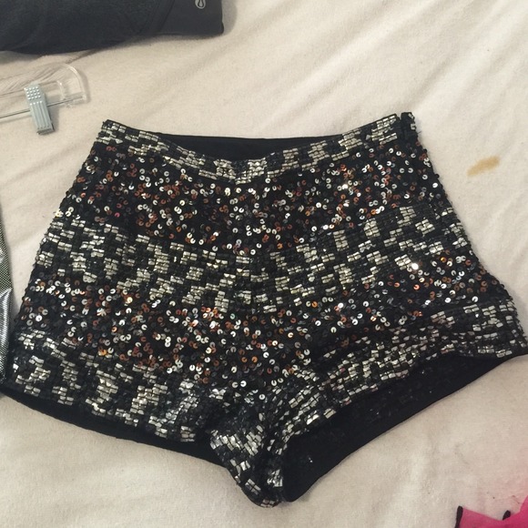 Top shop sequin shorts