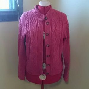 Coral button down cardigan