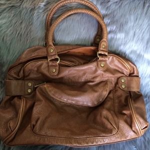 Black poppy brown leather purse