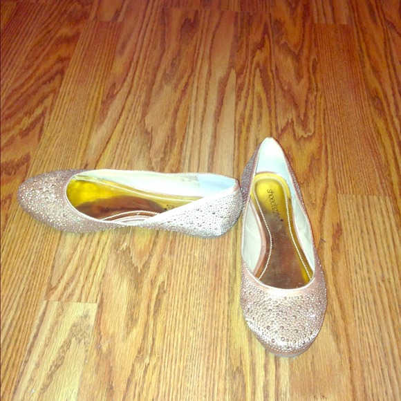 Gold rhinestone flats!