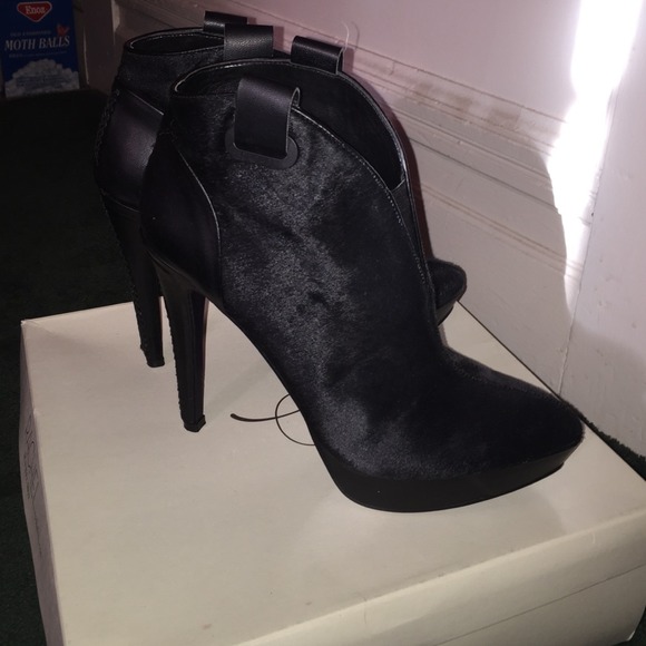 Rachel Roy pony hair black boots