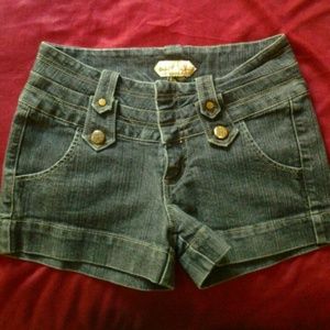 Blue high waisted shorts