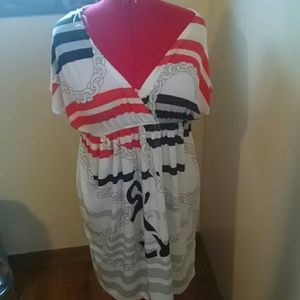Nautical beach cover up or sundress