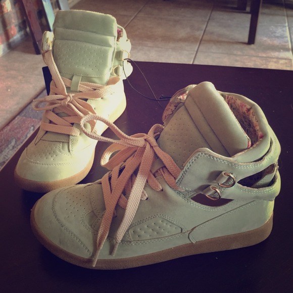 Mint green shoes
