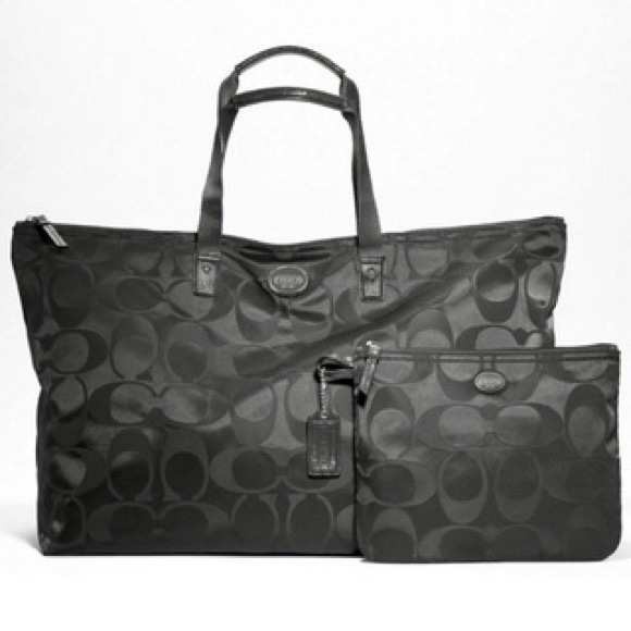 Coach Signature Nylon Packable Weekender Tote