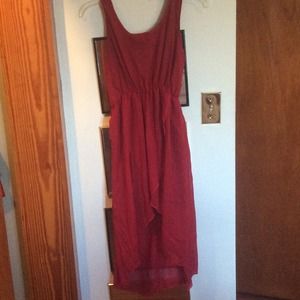 Red high low dress