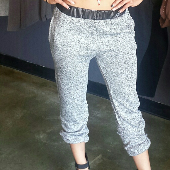 Knit drop crotch pants