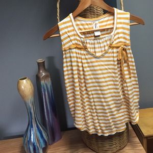 Mustard Stripped Top