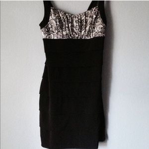 Lace print Black dress