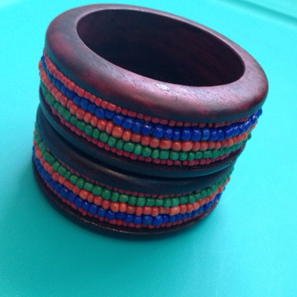 Wooden Multi Color Bangles - Picture 2 of 3